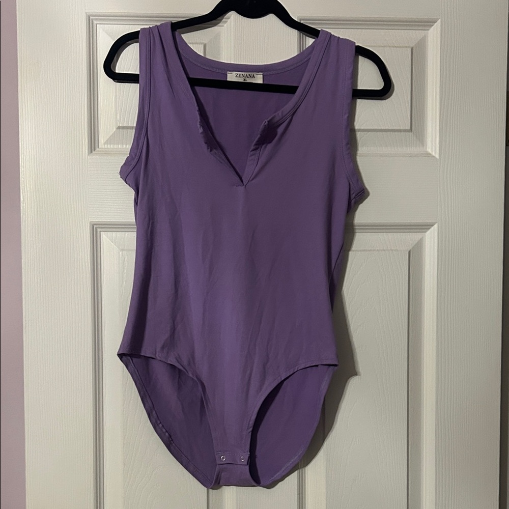 Zenana Outfitters Purple Bodysuit